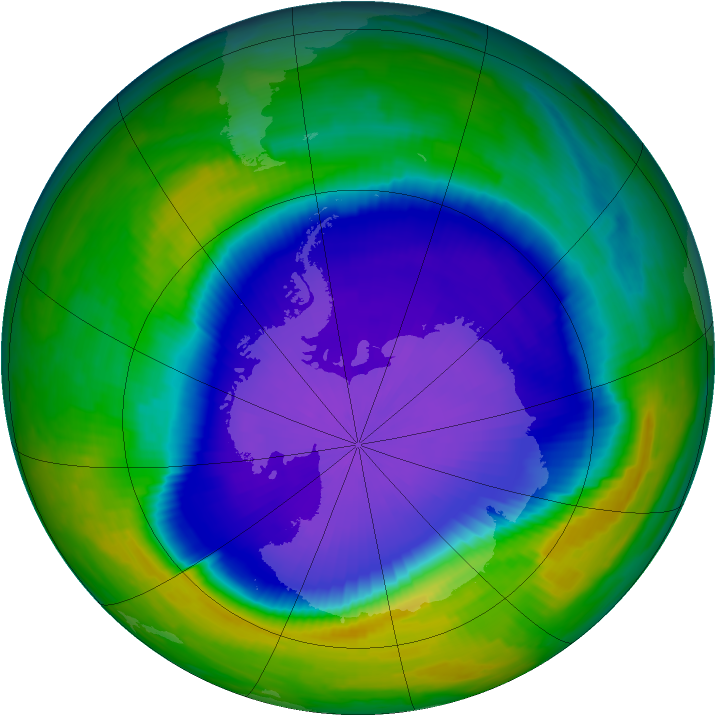 Antarctic ozone map for 08 October 1997